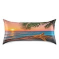 thumbnail image 3 of Dailycode Satin Pillow Case Standard Silk Pillow Cover for Hair and Skin Envelope Closure Beach Sunset Starfish Tree 20"x26", 3 of 9