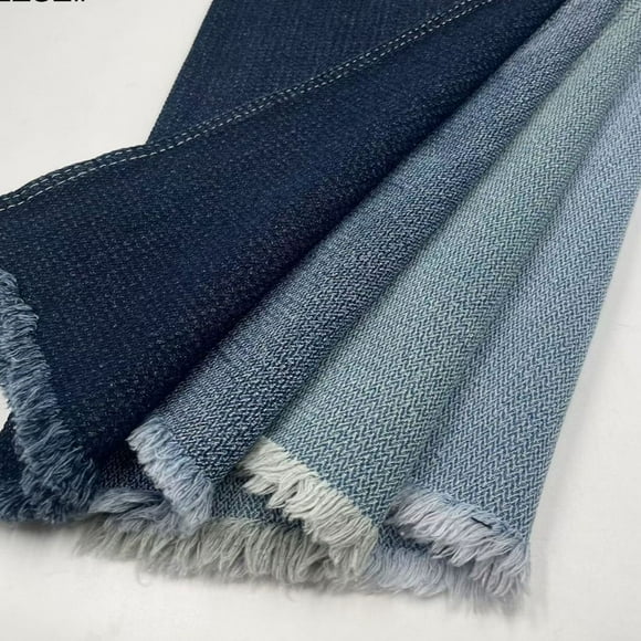 10 oz Medium Weight Medium Wash Denim Fabric by The Yard, 71" Extra Wide Precut 1 Yard Cotton Blend for Sewing, Home Decor & Crafts
