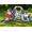 Blue & Red with swing, variant on KORIMEFA 6-IN-1 Toddler Slide Set for kids Age 1-4, Bus-Themed Climber Indoor Outdoor Playset with Slide, Basketball Hoop, Climber, Wheel