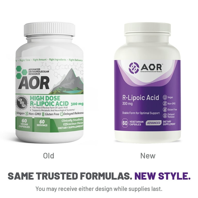 Advanced Orthomolecular Research AOR R-Lipoic Acid, 300 mg, 60 Capsules