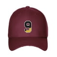 thumbnail image 2 of Daxton Two Tone Initial Letters Numbers Structured Baseball Hat, Burgundy Hat, Number 9, 2 of 3