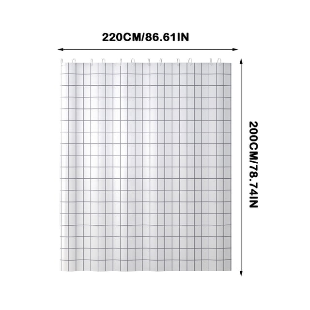 TIMIFIS Rideau de Douche Rideau de Salle de Bain Polyester Blanc à Carreaux Rideau de Douche Rideau de Séparation Doublure de Rideau de Douche