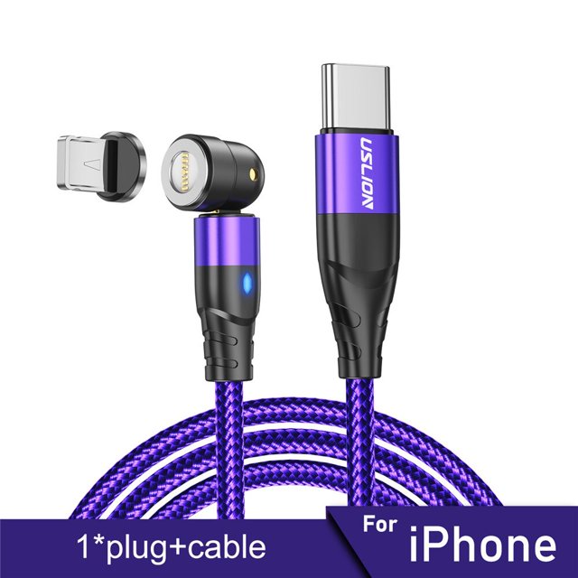 USLION 60W Cable magnético Carga rápida 4.0 USB C a tipo C Cable PD Carga rápida para Huawei P40 Cable cargador de datos para MacBook Tan Jianjun unisex