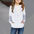 thumbnail image 2 of Odeerbi Kids Boys Girls Winter Fleece Lined Jacket Kids Toddler Hoodie Outwear Long Sleeve Pullover Sweatshirt 2024 Casual Top Teen Girl Clothes Coat with Pocket White 11-12 Years, 2 of 5