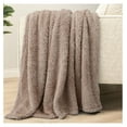 thumbnail image 6 of Throw Blanket for Couch Sofa, Taupe Tan Fluffy Warm Plush Blanket for Twin Bed, Cozy Super Soft Lightweight Throw, Fuzzy Decorative Blanket, All Season Home, 60x80, 6 of 9