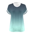 thumbnail image 7 of BRGZLK Plus Size Women Tops Summer Ombre V Neck Short Sleeve Stripe Tees Trendy 2026 Casual Loose Fit Basic Pollover T-Shirt Green S, 7 of 7