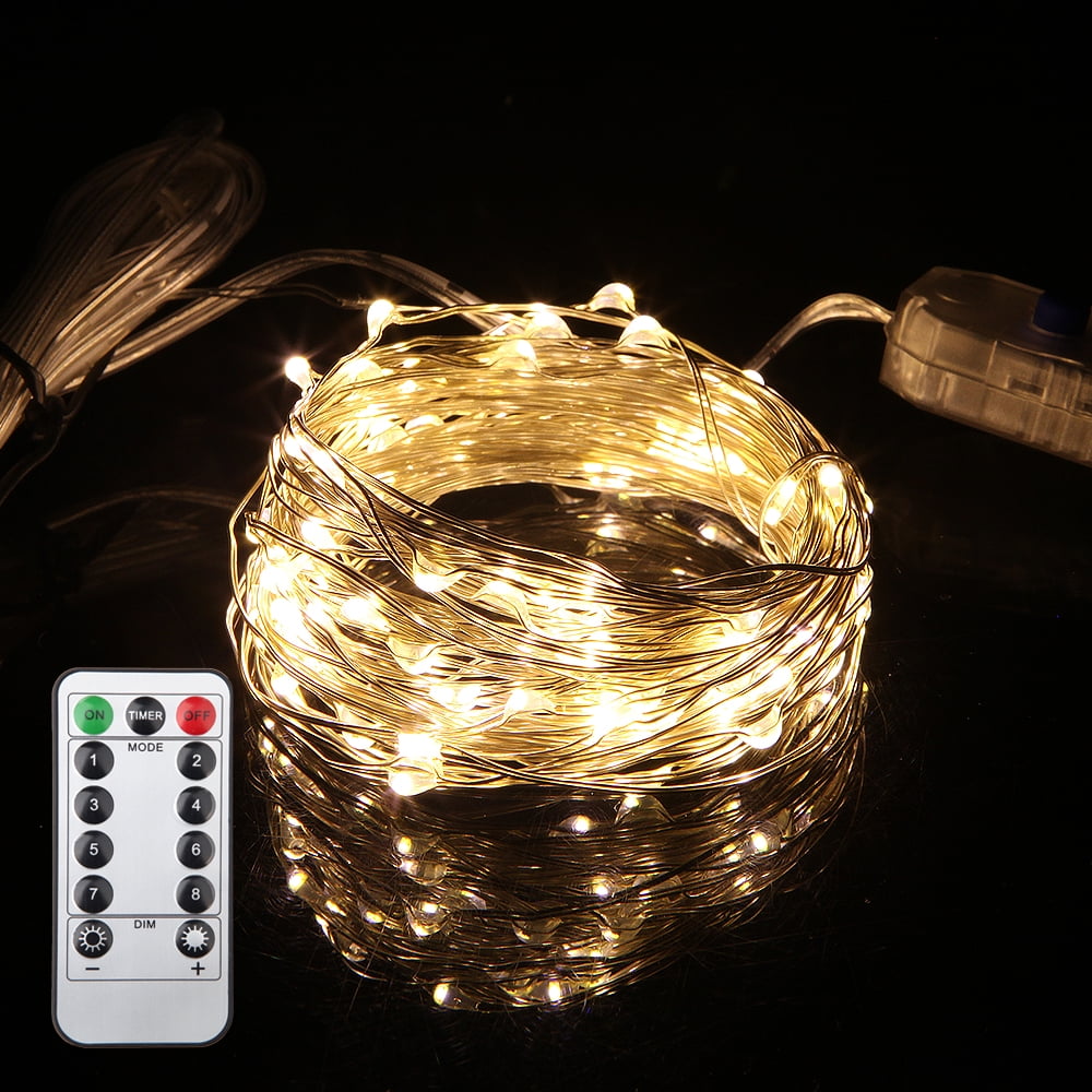 USB Plug IN 50/100/200LED DIY Micro Copper Wire Fairy String Lights Wedding Xmas 