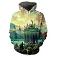 thumbnail image 4 of Sudadera con capucha con estampado 3D de castillo de fantasía para hombre y mujer, sudadera informal divertida, sudaderas para hombre, ropa Y2K de gran tamaño con capucha, 4 of 4