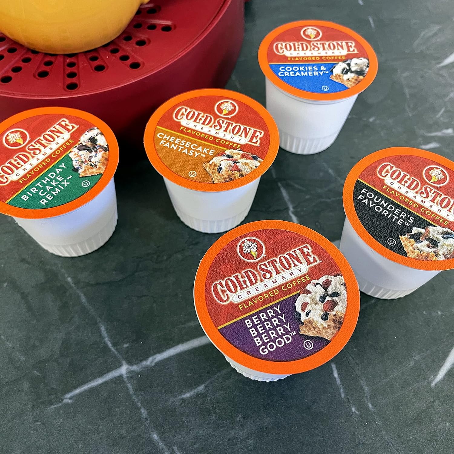 Cold Stone Creamery Assorted Variety Pack Ice Cream Coffee Pods for Single-Serve Coffee Brewers, 40 Ct