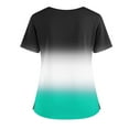 thumbnail image 6 of Womens Gradient Color Vneck Scrub Tops Short Sleeve Work Scrubs Summer Fall Shirts 2026 Trendy, #03 Turquoise, L, 6 of 6