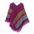 thumbnail image 1 of Cape Rétro à Rayures de Style Ethnique Bohème à la Mode pour Femmes, Épaisse, en Liquidation, 1 of 5