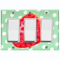 thumbnail image 1 of Metal Light Switch Plate Cover Ripe Red Strawberry Green Polka Dots FUT006, 1 of 13