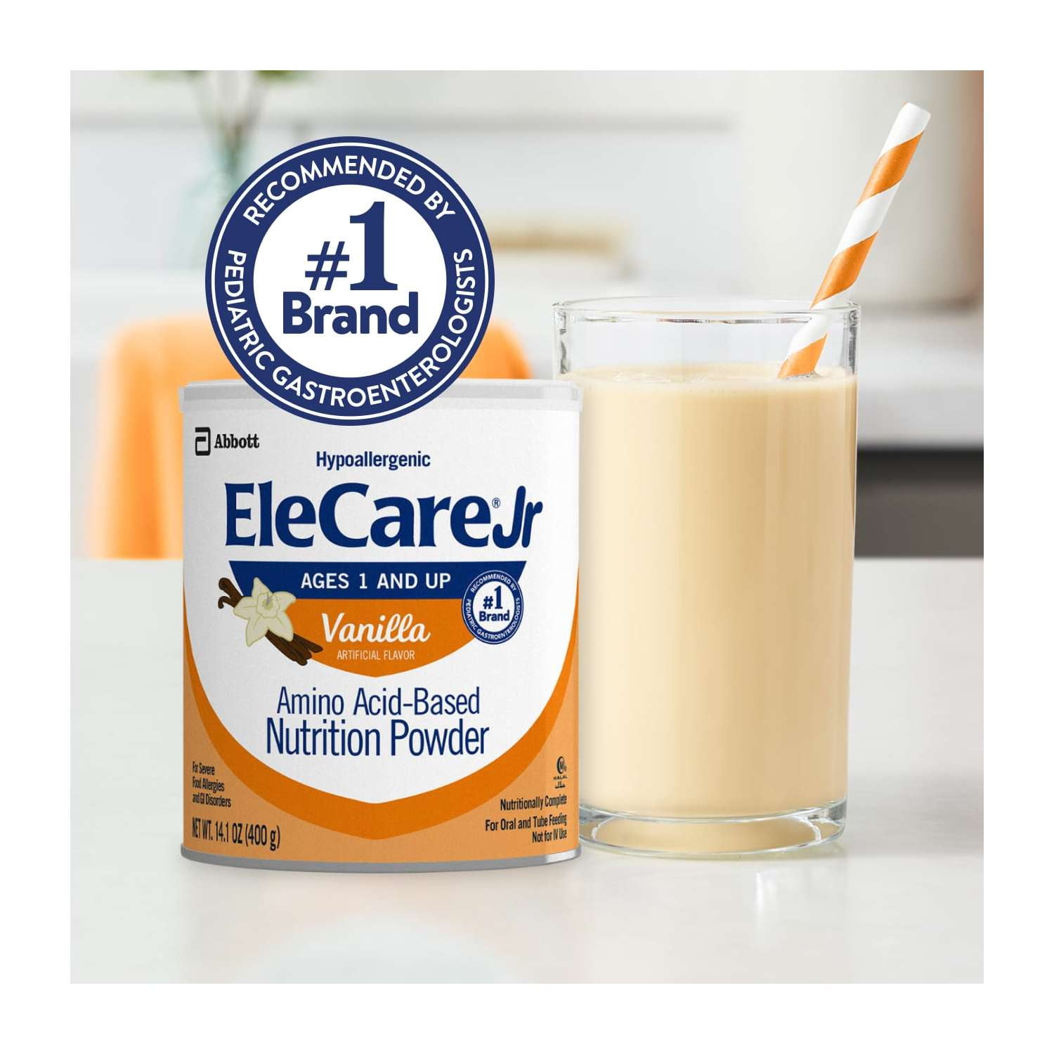 EleCare Jr Amino Acid-Based Nutrition Powder, Vanilla, 14.1-oz Can