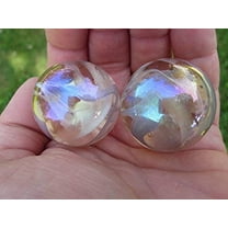 Big Game Toys~Set of 2 Fairy 35mm Boulder Translucent Peach/Pink White Swirl Large Shooter Solid Glass Marbles Home Decor/Vase Filler/Aquarium