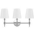 thumbnail image 2 of SAFAVIEH Darya 3-Light LED Chrome Metal Wall Sconce with White Shade, 2 of 5