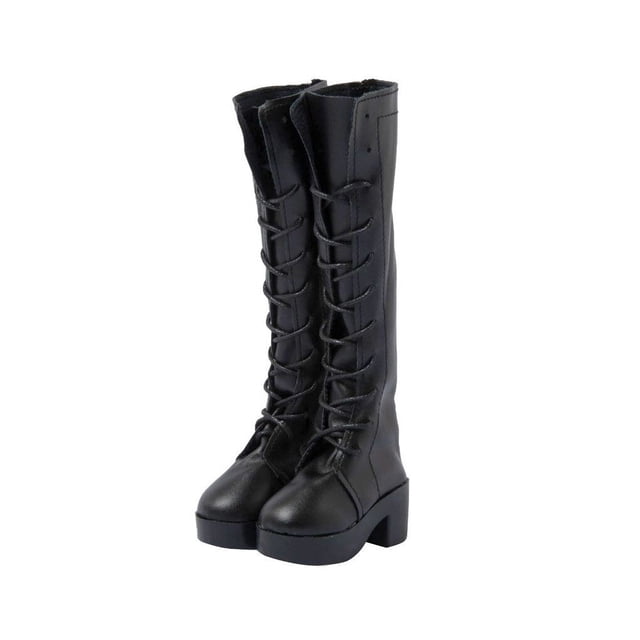 Transemion 1 Paire Mode Genou Bottes Classique PU Cuir Poupée Haut Talon Belle PU Cuir Imperméable Chaussures Poupée Accessoires Exquis Belles Poupées Chaussures