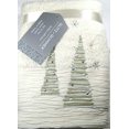 thumbnail image 2 of Deocorative Plush Hand Towel Set Embellished with 2 Christmas Trees Cotton Ivory, 2 of 5