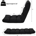 thumbnail image 2 of CRXX Floor Sofa Chair Video Gaming Chair with 14 Adjustable Position, Padded Back Support Floor Cushioned Seat, Folding Lazy Chair for Meditation, Reading, Watching, Living Room Recliner(Black), 2 of 9