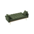 thumbnail image 6 of Convertible Futon Sofa Bed,69 Inch Modern Teddy Loveseat Sofa Couch with Adjustable Backrest for Small Space,Living Room,Green, 6 of 8