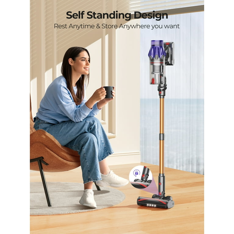 Buture Cordless Stick Vacuum Cleaner 55mins 450W 38Kpa with Touch Display  Stick Vacuum for Home Pet Hair CarPet Hard Wood Floor Detachable Battery 