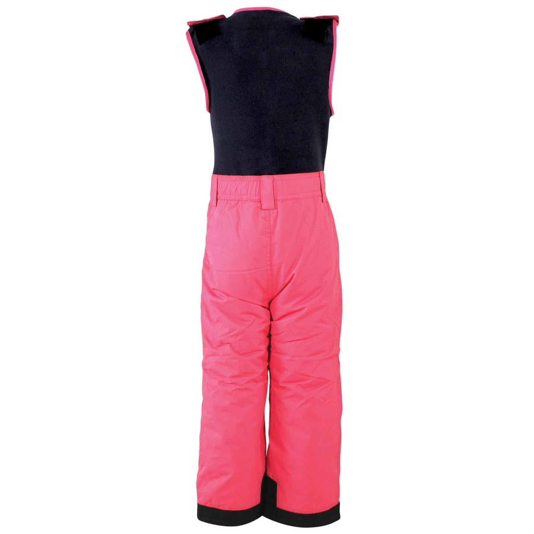 Hudson Baby Unisex Snow Bib Overalls with Fleece Top, Fuchsia, Medium