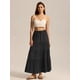 thumbnail image 5 of Faldas Largas Escalonadas para Mujer, Plisadas, en Forma de A, con Cintura Elástica Ajustable y Cordón Ajustable, Falda Larga . Negro M, 5 of 10