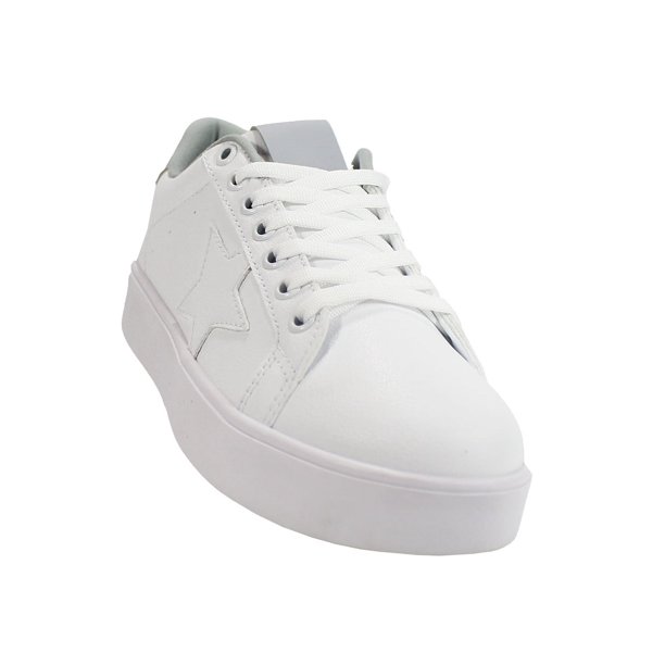 TENIS CASUAL DE MUJER BLANCO SINTETICO MARCA LEON 4426