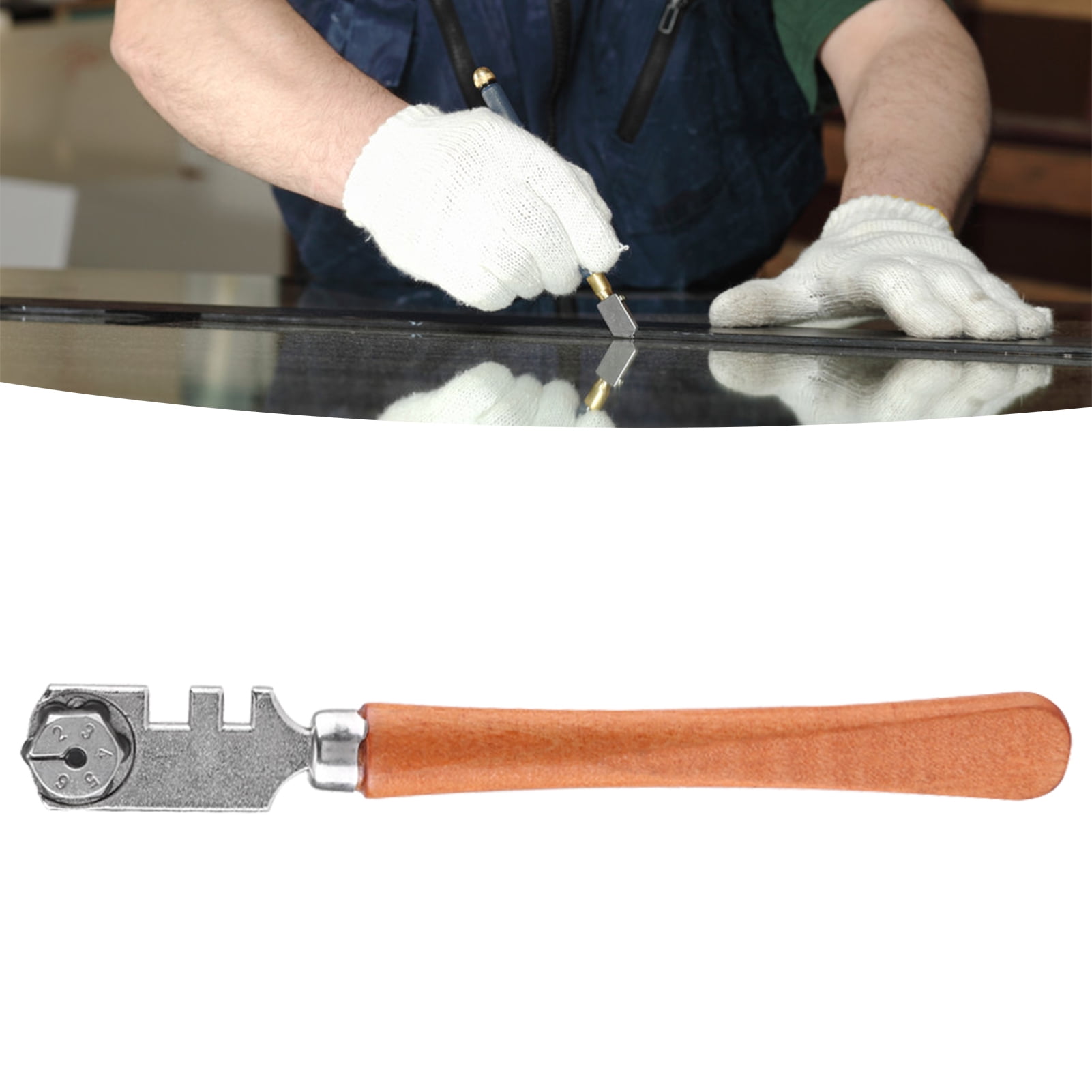 EZSPTO Glass Cutting ,130MM Professional Six Wheel Glass Cutter Craft