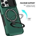 thumbnail image 6 of Dteck Magnetic Case for iPhone 13 Pro Max,Shockproof Silicone Case Compatible with MagSafe Slide Lens Protectio Ring Holder Kickstand Cover for iPhone 13 Pro Max,Darkgreen, 6 of 10