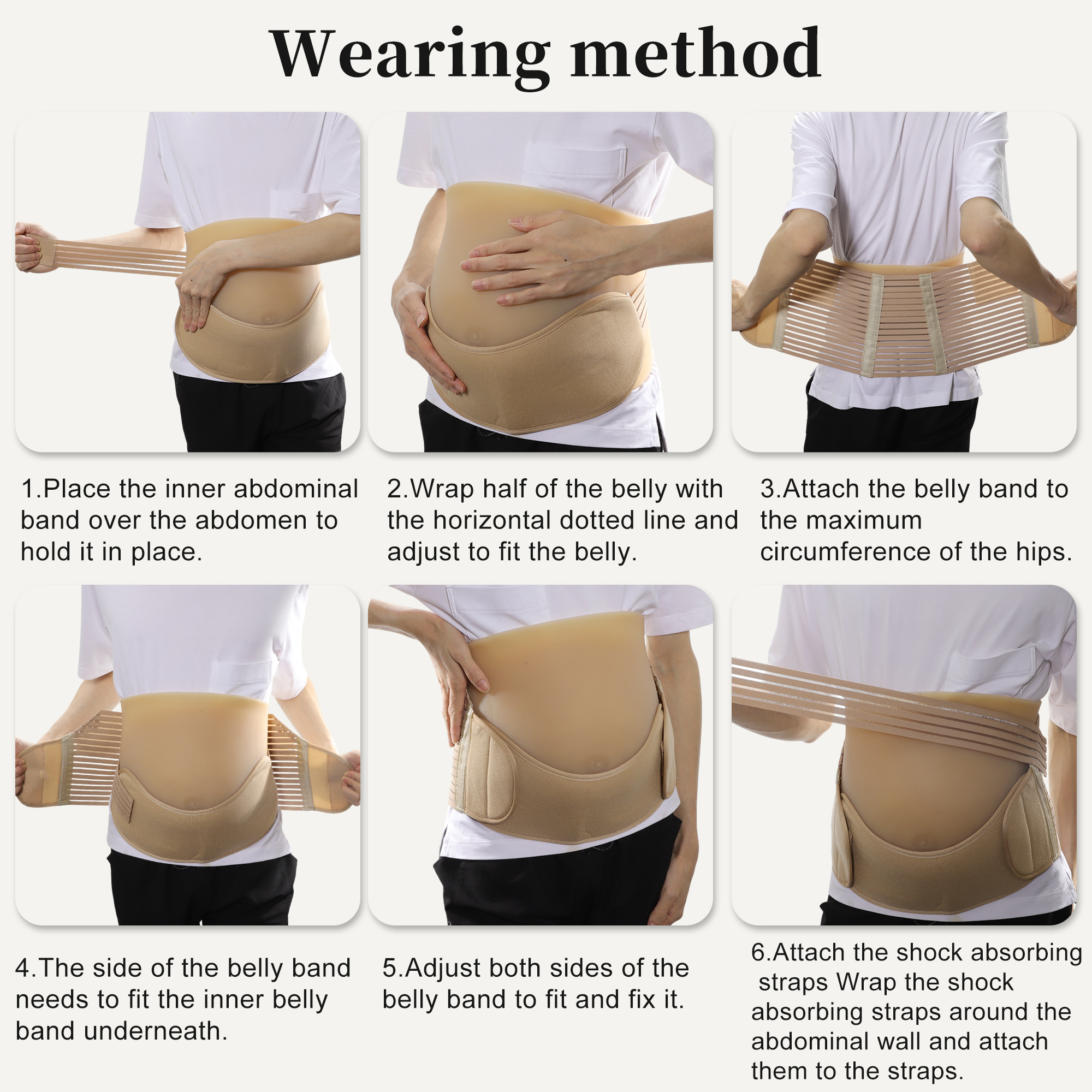 Unique Bargains Pregnancy Belly Band Breathable Support Brace Large Flesh Color