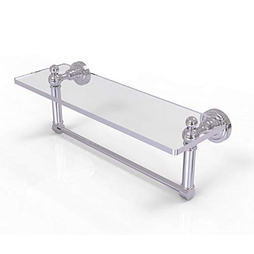 Estante de vidrio para tocador Dottingham de 16 pulgadas con barra de toalla integrada - DT-1TB / 16-PC Allied Brass DT-1TB/16-PC