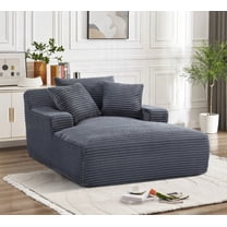 Modern Corduroy Oversized Chaise Lounge Chair 85cm for Living Room & Bedroom, No Assembly Needed