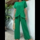thumbnail image 4 of Conjunto de Dos Piezas de Verano para Mujer, Corta, Cuello Redondo, Pierna , Pantalón . Verde XL, 4 of 8
