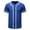 Blue, variant on Leesechin Men's Baseball Jersey Sports Softball Shirt Short Sleeve Club Casual Wear Fashion Button V-Neck Wide Stripe Wine L