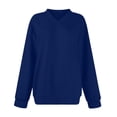 thumbnail image 3 of Timegard Womens Sweatshirts V Neck Long Sleeve Pullover Fall Winter Casual Loose Comfy Tops Solid Color, 3 of 4