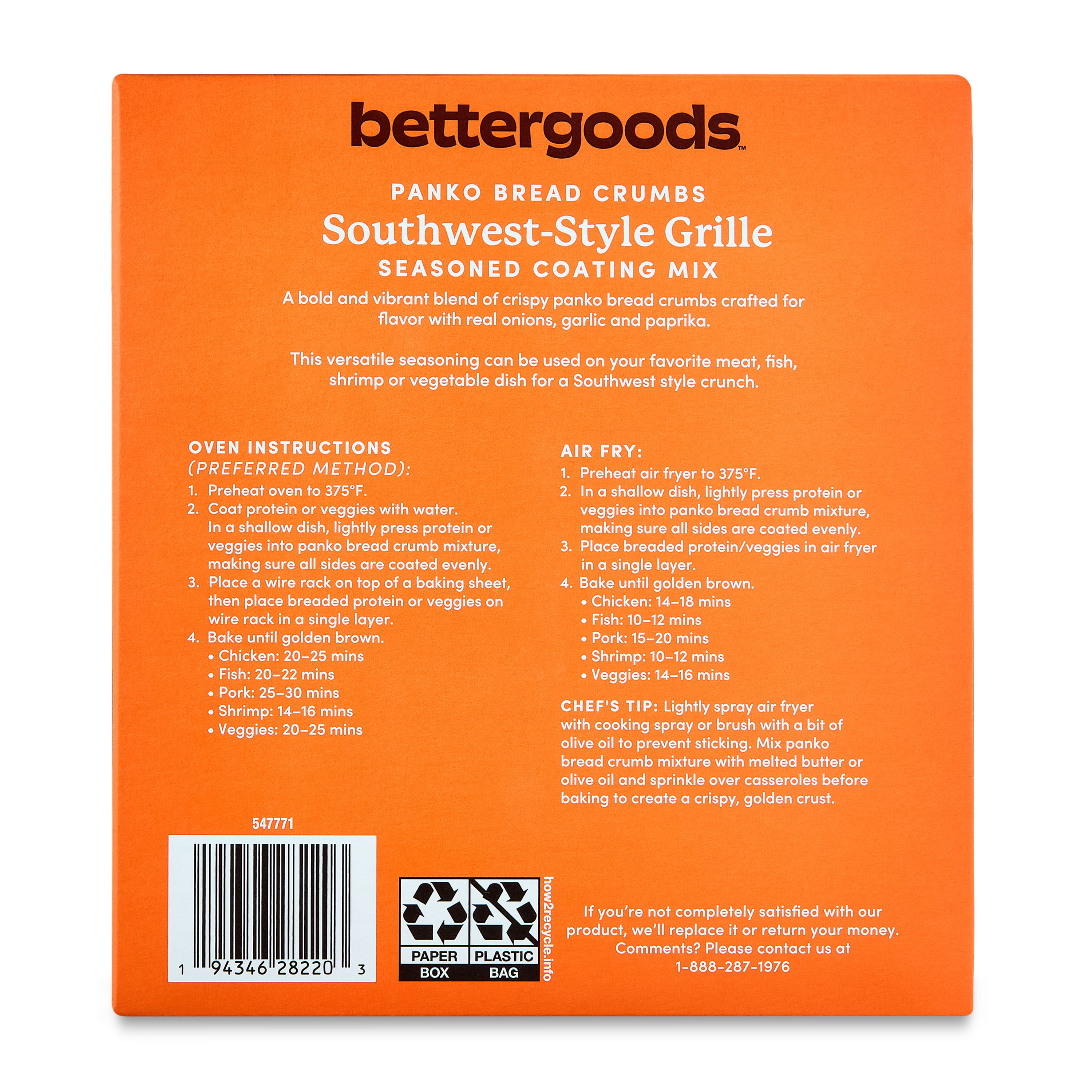 bettergoods Southwest-Style Grille Panko Bread Crumbs Seasoned Coating Mix, 4.5 oz