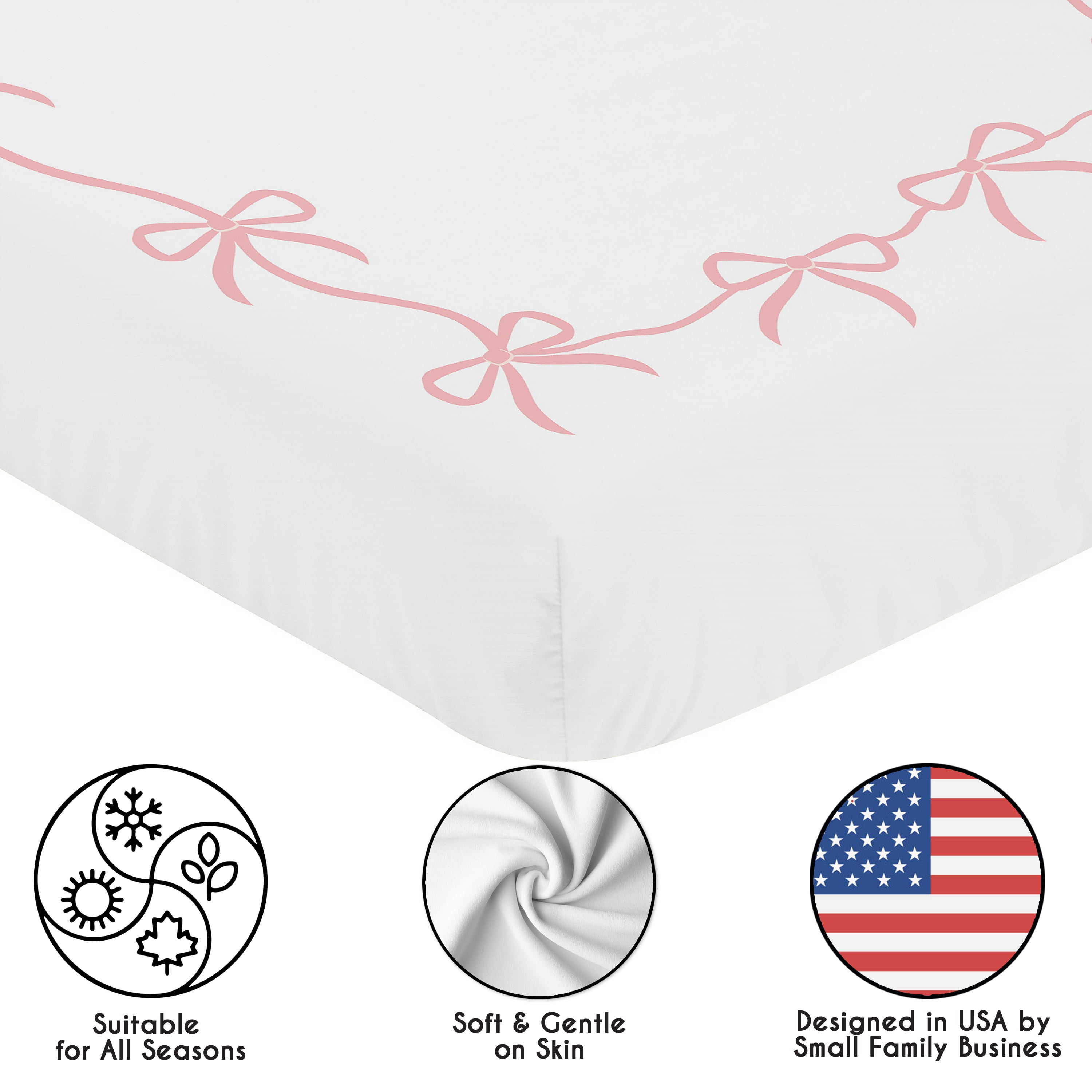 Sweet Jojo Designs Ballerina and Ballet Bows Girl Photo Op Fitted Crib Sheet