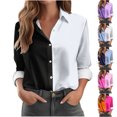 thumbnail image 2 of Utoimkio Women's Classic Fit Dress Shirts for Women Business Casual Long Sleeve Color Block Button Down Shirts Casual Wrinkle-Free Work Office Blouse Tops, 2 of 4