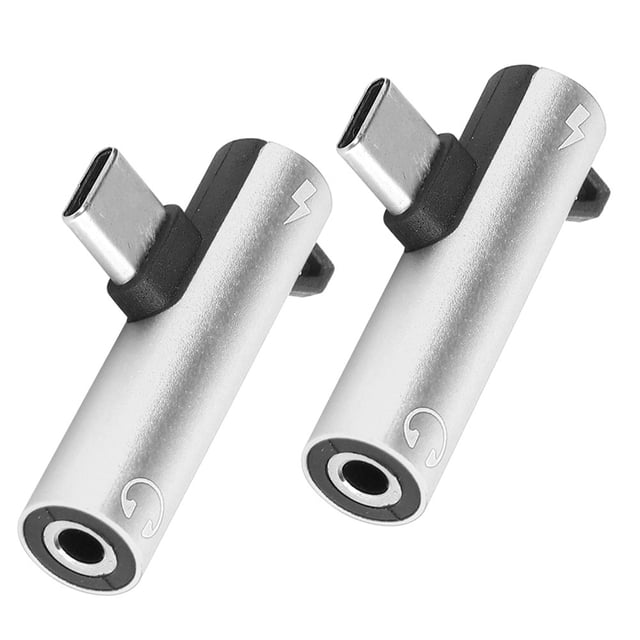 2Pcs 2 in 1 TypeC to 3.5mm Audio Cable Charger Headset Adapter for Mobile Phones Tablets PCs Audio Cable Adapter TypeC Charger Adapter Audio Cable Charger Adapter TypeC Headset