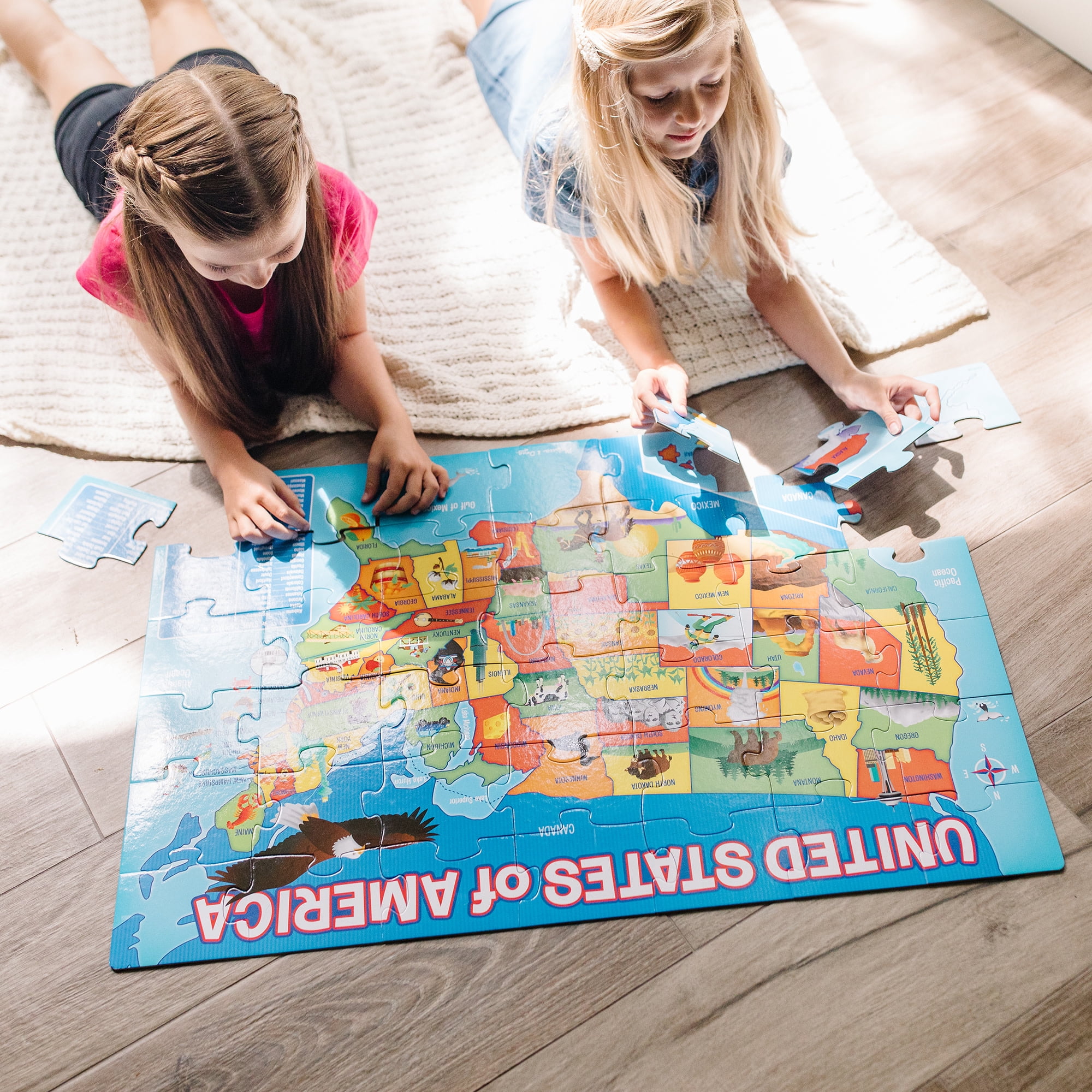 Melissa & Doug USA Map Giant Cardboard Floor Puzzle (42 Pcs)