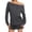 Dark Gray, variant on Lixiuxyad Womens Off The Shoulder Tops Summer Casual Long Sleeve T Shirts Blouse Womens Summer T Shirts,Black L