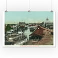 thumbnail image 3 of Stockton, California, Aerial View of the Waterfront (24x36 Giclee Gallery Art Print, Vivid Textured Wall Decor), 3 of 3