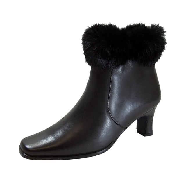 PEERAGE Tanya Bottines en Cuir Larges pour Femmes avec Fermeture Éclair
