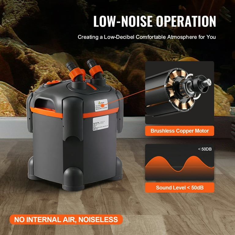 KFFKFF Fish Tank Filter 172GPH, 30 Gallon Canister Filter, Super