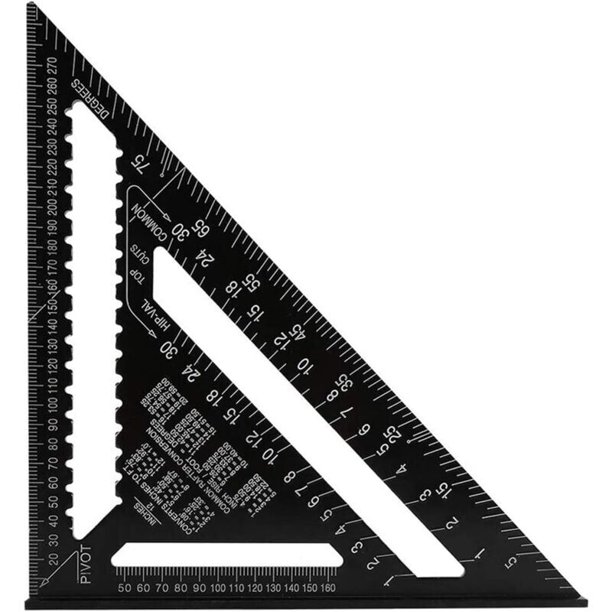 Promoción Escuadra triangular métrica profesional, escuadra de carpintero de alta precisión de 30 cm/300 mm, regla de ángulo de carpintería de aleación de aluminio, herramienta de medición de madera,