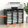 thumbnail image 4 of VEVOR Wood Literature Organizer File Sorter Paper Storage Holder 27 Slots Black, 4 of 9