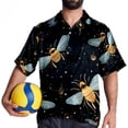 thumbnail image 4 of Starry Bees in the Sky Men's Short Sleeve Casual Printed Button Down Beach Shirts, 4 of 6