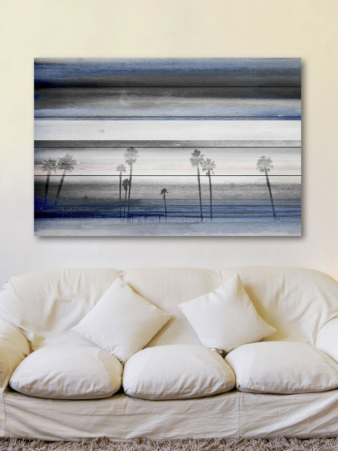 Parvez Taj "Stormy Calm" Print on White Wood