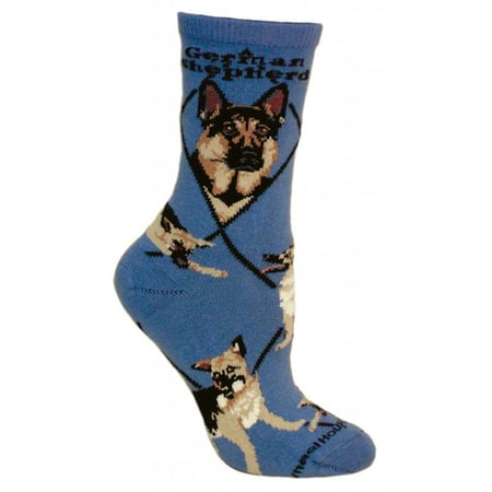 

German Shepherd Dog Blue Cotton Ladies Socks
