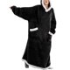 thumbnail image 1 of Manta de peluche con mangas, manta suave de gran tamaño, sudadera con capucha, sudadera con capucha Sherpa para mujeres y hombres, manta de franela esponjosa para TV con mangas, manta de cuerpo, 1 of 6
